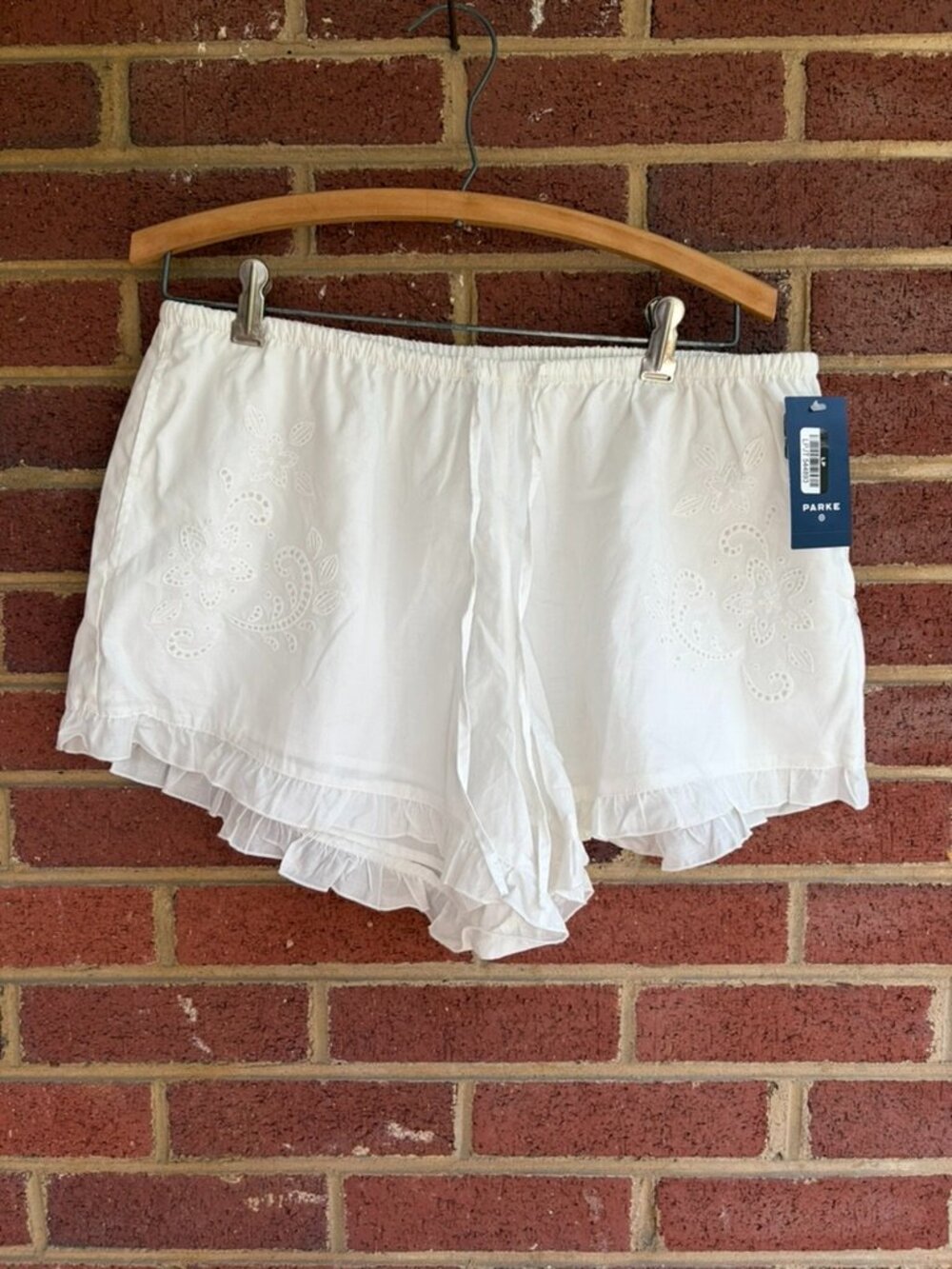 Parke x Target White Ruffle Sleep Shorts Women's Medium NWT